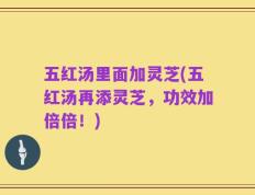 五红汤里面加灵芝(五红汤再添灵芝，功效加倍倍！)