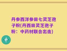 丹参西洋参田七灵芝孢子粉(丹西田灵芝孢子粉：中药材联合出击)
