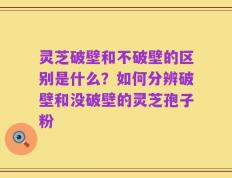 灵芝破壁和不破壁的区别是什么？如何分辨破壁和没破壁的灵芝孢子粉