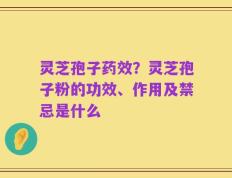 灵芝孢子药效？灵芝孢子粉的功效、作用及禁忌是什么