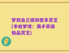 梦到自己摘到很多灵芝(丰收梦境：满手采摘极品灵芝)