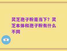 灵芝孢子粉是当下？灵芝本体和孢子粉有什么不同