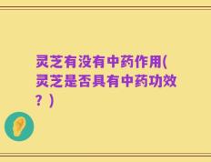 灵芝有没有中药作用(灵芝是否具有中药功效？)