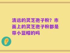 清远的灵芝孢子粉？市面上的灵芝孢子粉都是带小蓝帽的吗
