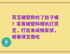 灵芝破壁粉吃了肚子痛？家用破壁料理机打灵芝，打出来成棉絮状，嚼着硬怎吞吃