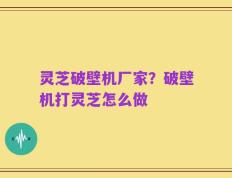 灵芝破壁机厂家？破壁机打灵芝怎么做