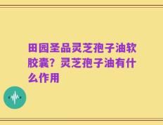 田园圣品灵芝孢子油软胶囊？灵芝孢子油有什么作用