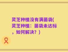 灵芝种植没有满菌袋(灵芝种植：菌袋未达标，如何解决？)