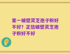 紫一破壁灵芝孢子粉好不好？正信破壁灵芝孢子粉好不好