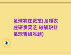 足球农庄灵芝(足球农庄研发灵芝 破解职业足球晋级难题)