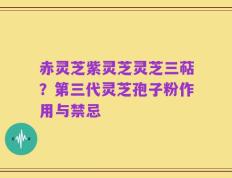 赤灵芝紫灵芝灵芝三萜？第三代灵芝孢子粉作用与禁忌