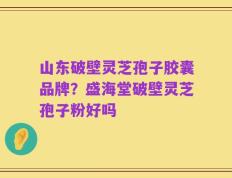 山东破壁灵芝孢子胶囊品牌？盛海堂破壁灵芝孢子粉好吗