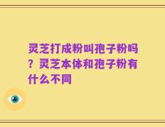 灵芝打成粉叫孢子粉吗？灵芝本体和孢子粉有什么不同