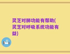 灵芝对肺功能有帮助(灵芝对呼吸系统功能有益)