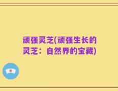 顽强灵芝(顽强生长的灵芝：自然界的宝藏)