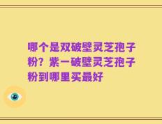 哪个是双破壁灵芝孢子粉？紫一破壁灵芝孢子粉到哪里买最好