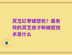 灵芝红枣破壁机？最有效的灵芝孢子粉破壁技术是什么