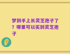 梦到手上长灵芝孢子了？哪里可以买到灵芝孢子