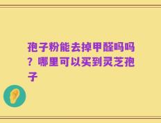 孢子粉能去掉甲醛吗吗？哪里可以买到灵芝孢子