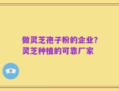 做灵芝孢子粉的企业？灵芝种植的可靠厂家