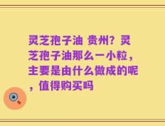 灵芝孢子油 贵州？灵芝孢子油那么一小粒，主要是由什么做成的呢，值得购买吗