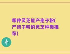 哪种灵芝能产孢子粉(产孢子粉的灵芝种类推荐)