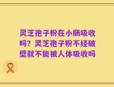 灵芝孢子粉在小肠吸收吗？灵芝孢子粉不经破壁就不能被人体吸收吗