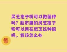 灵芝孢子粉可以做菌种吗？超市里的灵芝孢子粉可以用在灵芝这种植吗，我该怎么办