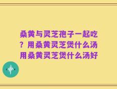 桑黄与灵芝孢子一起吃？用桑黄灵芝煲什么汤用桑黄灵芝煲什么汤好