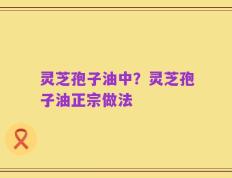 灵芝孢子油中？灵芝孢子油正宗做法