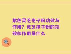 紫色灵芝孢子粉功效与作用？灵芝孢子粉的功效和作用是什么