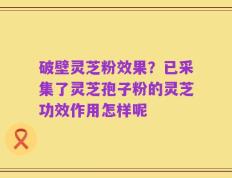 破壁灵芝粉效果？已采集了灵芝孢子粉的灵芝功效作用怎样呢