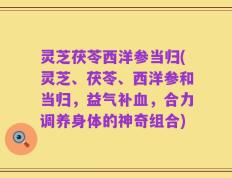灵芝茯苓西洋参当归(灵芝、茯苓、西洋参和当归，益气补血，合力调养身体的神奇组合)