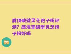 盾顶破壁灵芝孢子粉评测？盛海堂破壁灵芝孢子粉好吗