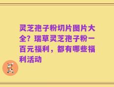 灵芝孢子粉切片图片大全？瑞草灵芝孢子粉一百元福利，都有哪些福利活动