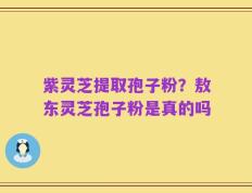 紫灵芝提取孢子粉？敖东灵芝孢子粉是真的吗
