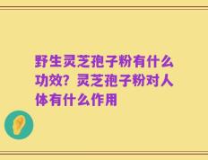 野生灵芝孢子粉有什么功效？灵芝孢子粉对人体有什么作用