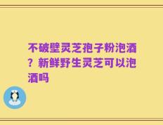不破壁灵芝孢子粉泡酒？新鲜野生灵芝可以泡酒吗