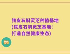 铁皮石斛灵芝种植基地(铁皮石斛灵芝基地：打造自然健康生态)