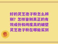 好的灵芝孢子粉怎么辨别？怎样鉴别真正的有效成份和纯度高的破壁灵芝孢子粉在哪能买到