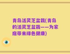 青岛活灵芝盆栽(青岛的活灵芝盆栽——为家庭带来绿色健康)