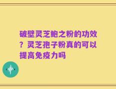 破壁灵芝鲍之粉的功效？灵芝孢子粉真的可以提高免疫力吗