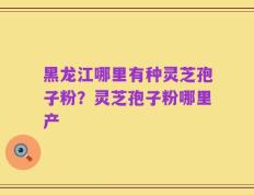 黑龙江哪里有种灵芝孢子粉？灵芝孢子粉哪里产