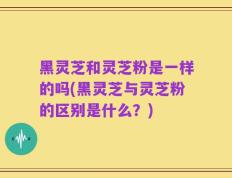 黑灵芝和灵芝粉是一样的吗(黑灵芝与灵芝粉的区别是什么？)