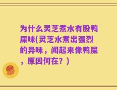 为什么灵芝煮水有股鸭屎味(灵芝水煮出强烈的异味，闻起来像鸭屎，原因何在？)