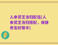 人参灵芝当归配伍(人参灵芝当归搭配，保健养生好帮手)