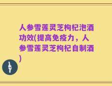 人参雪莲灵芝枸杞泡酒功效(提高免疫力，人参雪莲灵芝枸杞自制酒)