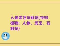 人参灵芝石斛花(特效植物：人参、灵芝、石斛花)