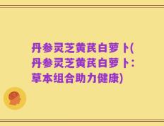 丹参灵芝黄芪白萝卜(丹参灵芝黄芪白萝卜：草本组合助力健康)