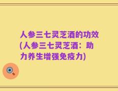 人参三七灵芝酒的功效(人参三七灵芝酒：助力养生增强免疫力)